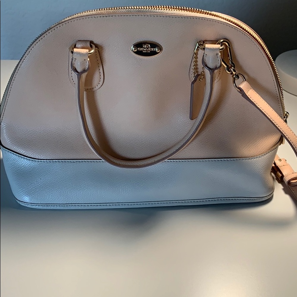 Coach purse. Pink and white. Matching wallet. - Picture 1 of 4